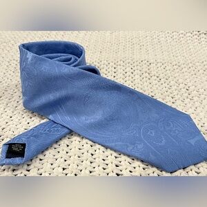Michael Kors Men’s Blue Textured-Paisley Neck Tie, 100% Silk; 58" x 3"